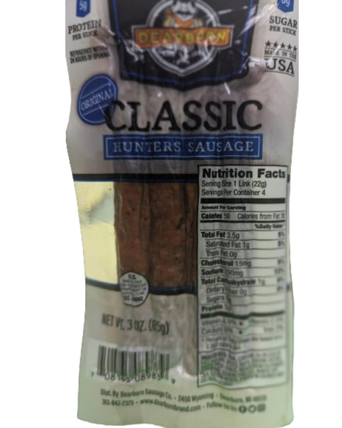 Dearborn Sausage Dearborn Classic Hunter Sausage - Original Flavor: Fuel Your Adventures (6 x