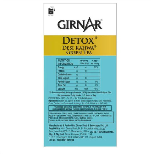 GIRNAR (36 Detox Green Tea - Desi Kahwa Tea Bags)