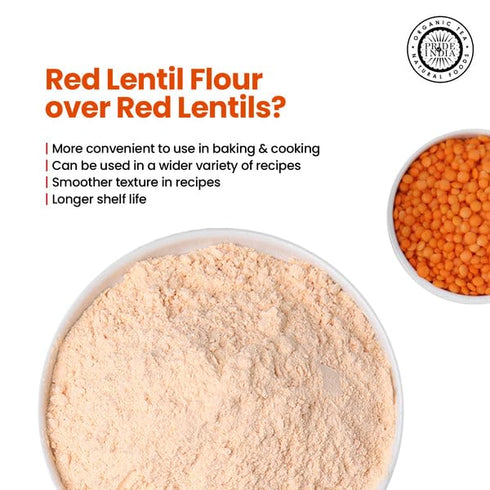 PACK 6 1 lbs (454 Pride of India - of - Red Lentil Flour gm) Hint of Sweetness Slightly Nutty Earthy Flavor Freshly