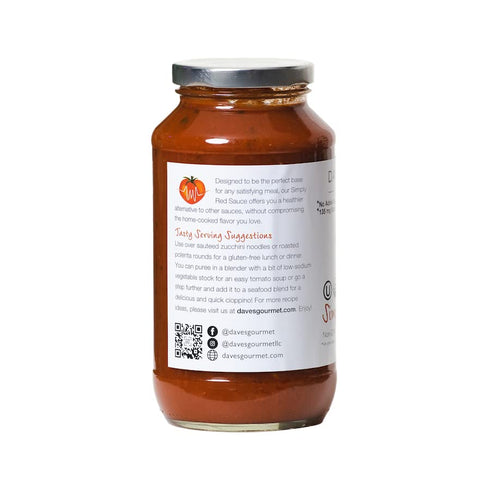 Organic Simply Red Tomato Sauce by Dave's Gourmet - Vegan & Gluten-Free