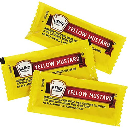 Concession Essentials Packets 100 (50 Condiment Ketchup and Mustard, Total Each Flavor)