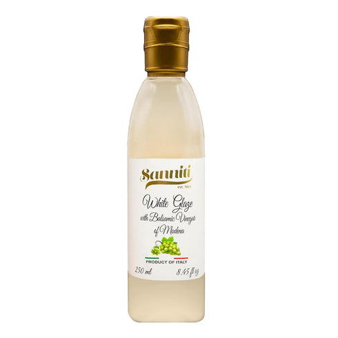8.45 oz Sanniti Italian White Glaze with Balsamic Vinegar of Modena | Ideal for Dressing | Delicate Cream with a Sweet