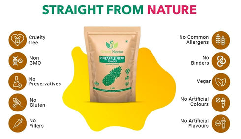 GREEN NECTAR 16 (16 Oz 1 Pack) Pineapple Fruit Juice Powder, Vegan, Gluten Free, Ounce, Concentrate for Drink Mix