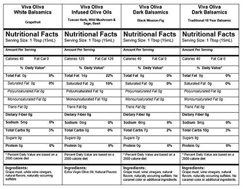 Viva Oliva 60ml (2oz) Set (18 Six Variety Gift - Premium Flavored Extra Virgin Olive Oils (Tuscan Herb, Basil, Mushroom