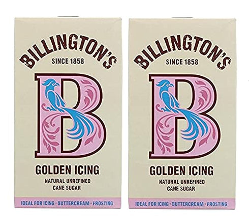 Billington's Natural Golden Icing Unrefined Cane Sugar (500g) - Pack of 2