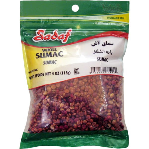 Sadaf Whole Sumac for Cooking and Food Seasoning - Traditional Middle Eastern Spice, 4 Oz Resealable Bag