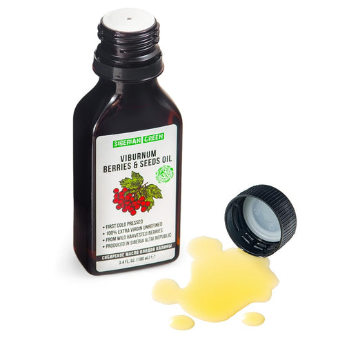 100% 100 ml 3.4 oz Siberian Viburnum Seeds and Berries Oil | Natural Extra Virgin Cold Pressed / fl | Premium Healthy