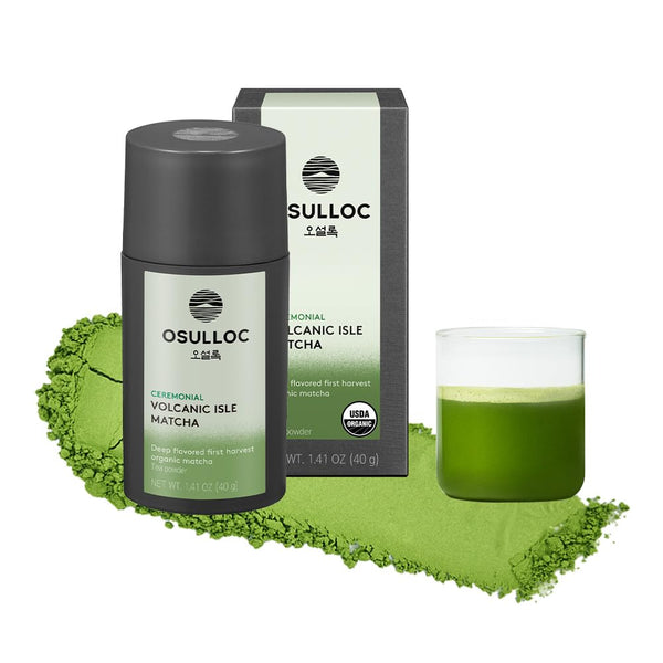 OSULLOC Volcanic Isle Matcha Powder, Ceremonial Grade Korean Matcha for lattes, Green