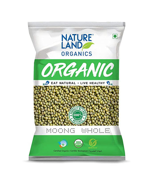 Generic Natureland Organics Moong Sabut/Whole Daal 500 Gm - Organic Healthy Pulses USDA