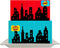 Scenic Theme Stick On/Lay On Cake Border Decoration Toppers - Super Hero Lighted City Backdrop