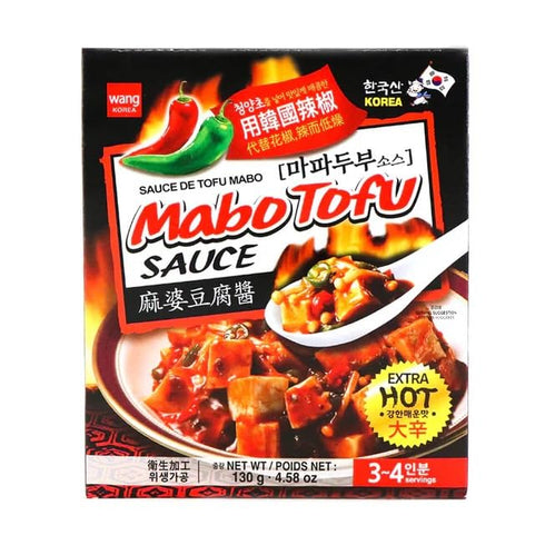 Wang Korean Mabo Tofu Sauce, Extra Hot Spicy, 130g (4.58 oz), 3-4
