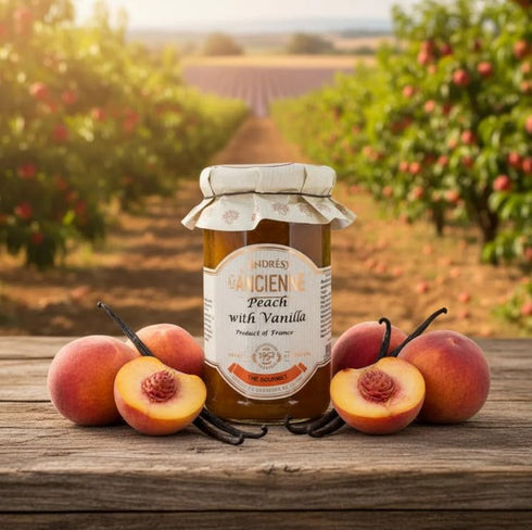 Les Confitures la Ancienne Set of 2 Jars, , Pche Vanille (Peach with Vanilla) French Preserves,