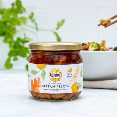 Biona 350g Organic - Seitan Pieces (in Soya Sauce & Ginger)