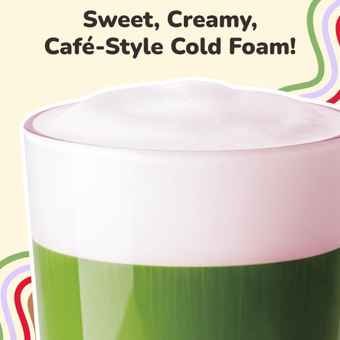 (12 8.47 oz) YULU FOODS Strawberry Instant Cold Foam Sticks Servings, | Non-Dairy Berry Creamer for Iced Coffee, Tea