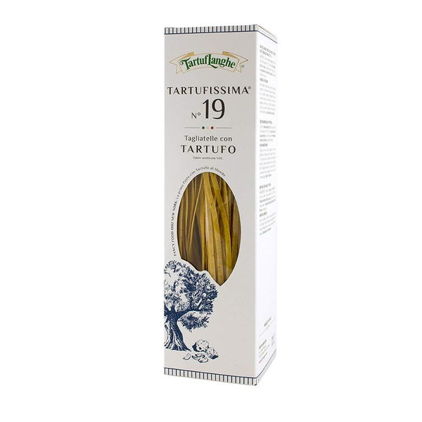 TartufLanghe Tagliatelle Pasta with Black Truffle Authentic Imported Italian Wide Egg Noodles,