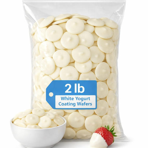 Triplenet Pricing Bulk White Yogurt Coating Wafers for Baking, Dipping & Decorating, 2 lb