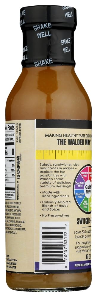 12 (Pack 6) Walden Farms Honey Balsamic Vinaigrette Salad Dressing, Ounce