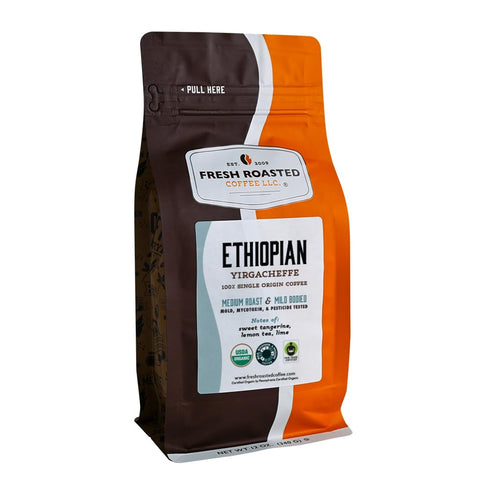 Fresh Roasted Coffee, Organic Ethiopian Yirgacheffe | USDA Organic, Kosher, 3rd Party