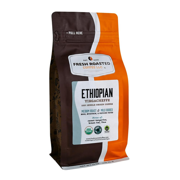 Fresh Roasted Coffee, Organic Ethiopian Yirgacheffe | USDA Organic, Kosher, 3rd Party