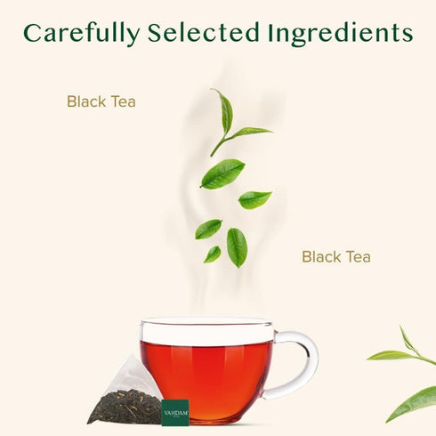 VAHDAM English Breakfast Black Tea Bags (100 Count) - High Caffeine, Strong, Robust Pyramid Tea Bags