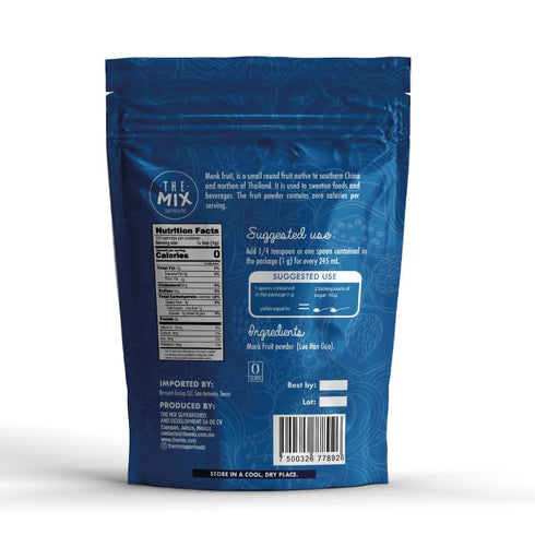 100% (100 The Mix Superfoods, Monk Fruit PURE, NO erythritol, NO artificial, JUST monk fruit g)