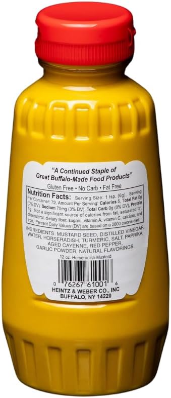 Weber's 12oz Premium Horseradish Mustard Squeeze Bottle - | Bold Flavor & Easy Dispensing | All-Natural, Vegan