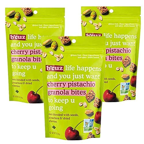 Bcuz Granola Bites 3 oz (Cherry-Pistachio, 3 Ounces (Pack of 3))