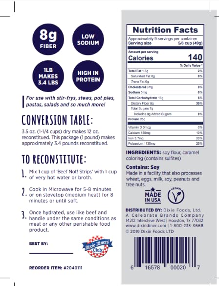 Dixie Carb Counters 1lb Beef (Not!) Strips