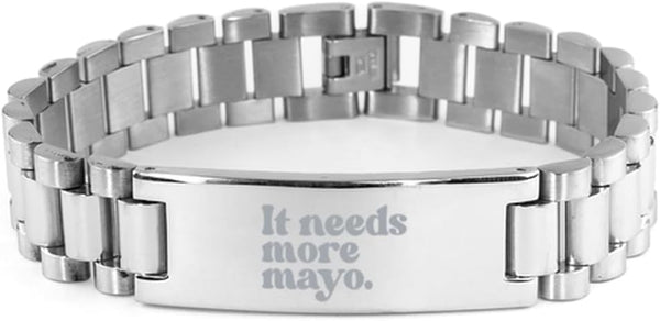 Generic Mayo Addict 70s Retro Mayonnaise Lover Bracelet, Gifts, Ladder Stainless Steel Bracelet,