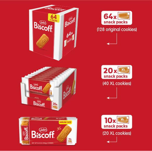 (20 2 0.9 (Pack 20) Lotus Biscoff Cookies, Caramelized Biscuit Cookie Snack, Dispenser Box sleeves of extra large