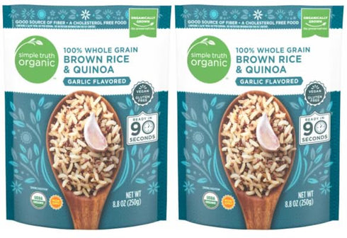 Generic Pack Of 2 Organic 90 Second Garlic Flavored 100% Whole Grain Brown