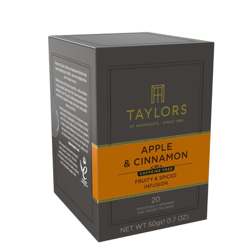 20 Count (Pack 1), 20 Taylors of Harrogate Apple & Cinnamon, Herbal Tea, Individually Wrapped Bags, of Spiced, Fruity
