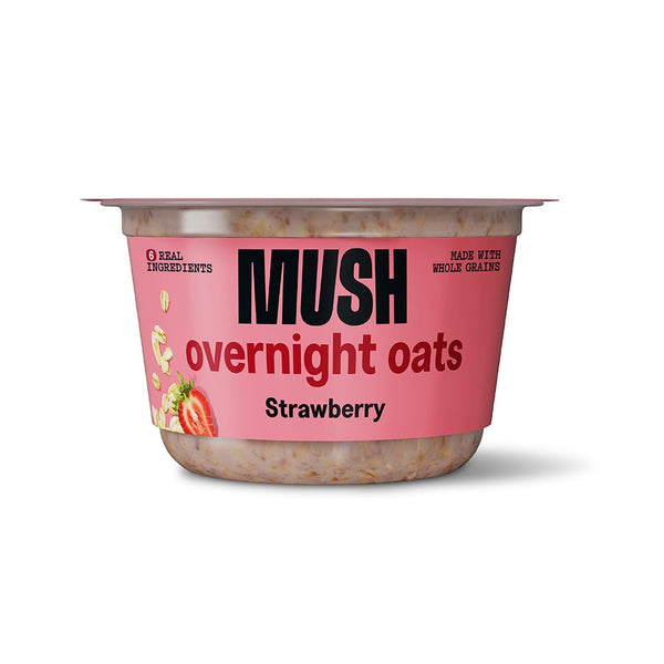 MUSH Overnight Oats - Strawberry - Good Source of Fiber, Non-GMO, Dairy