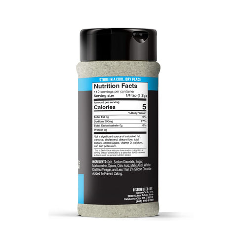 Kosmos Q Salt & Vinegar Chicken Wing Seasoning, 8 Oz Shaker Bottle, Savory & Tangy Flavor for Wings, Popcorn, Fries &