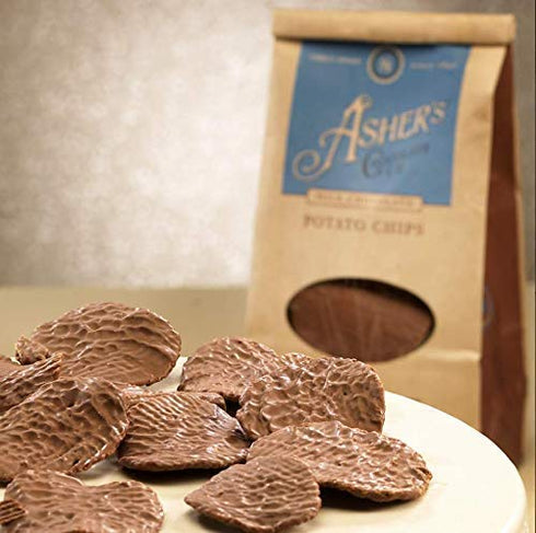 8.5 Asher Potato Chips Milk Coffee Chocolate, Ounce Bag (Milk Chocolate)