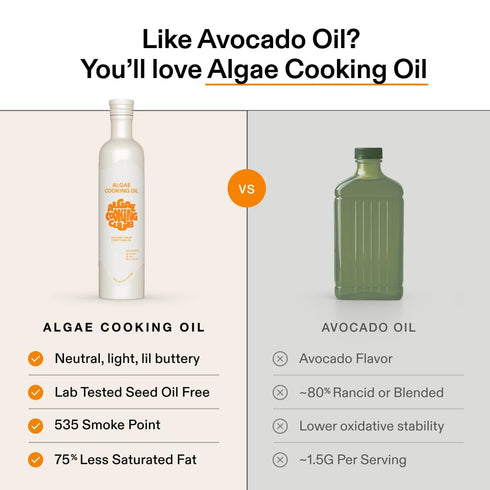 100% 535F Omega-9 (16 oz) Algae Cooking Club Chef-Grade Algae Cooking Oil - Avocado Oil Alternative - High Smoke Point