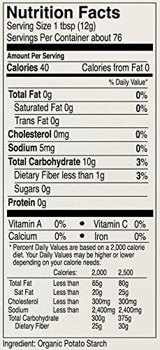 2 lb, Anthony's Organic Potato Starch, Unmodified, Gluten Free & Non GMO, Resistant Starch