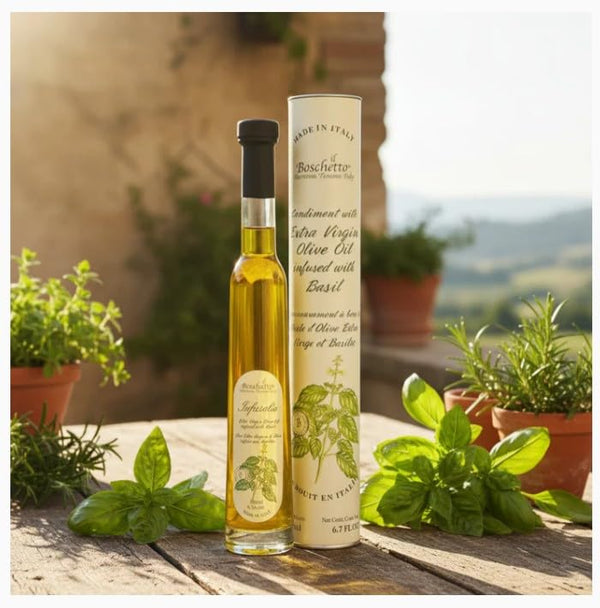 Metr Il Boschetto, Infusolio - Extra Virgin Olive Oil Infused with Basil, 6.7