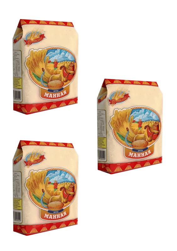 RODEO FOOD Russkoe Pole Semolina 800g (3 Pack) - Traditional Russian Wheat