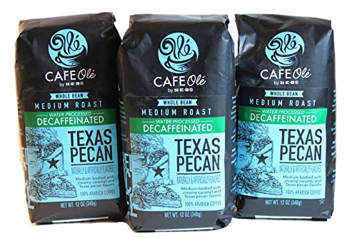 HEB Cafe Ole Whole Bean Coffee 12oz Bag (Pack of 3) (Decaf Texas