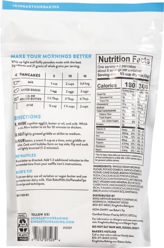 King Arthur Gluten-Free Pancake Mix, Non-GMO Project Verified, Kosher, 15 Ounces