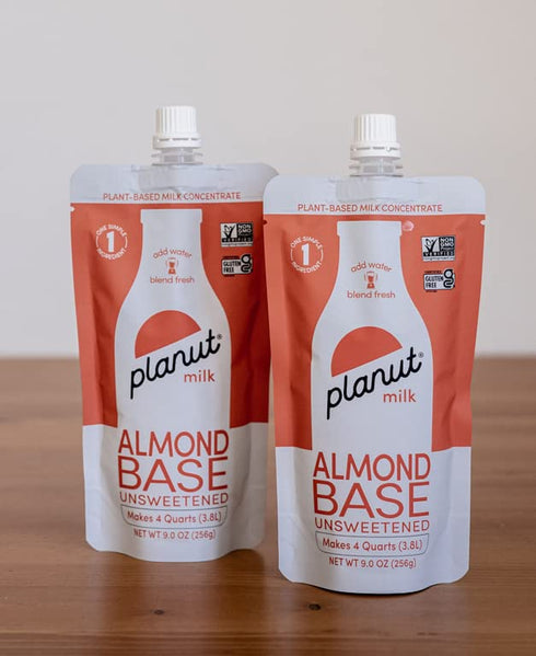 100% 4 (2 Pack) Almond Milk Base - Concentrated Almond Milk from Planut- Whole Nuts - Makes Quarts - Keto-Friendly