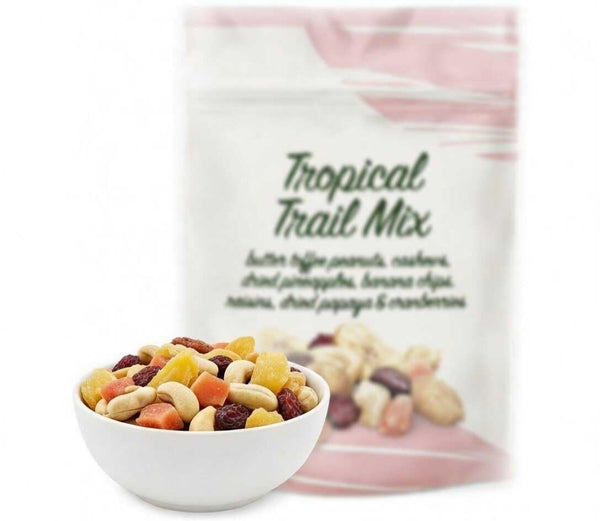 Generic Tropical Trail Mix With Fruit and Nuts - Blend of Banana Chips,