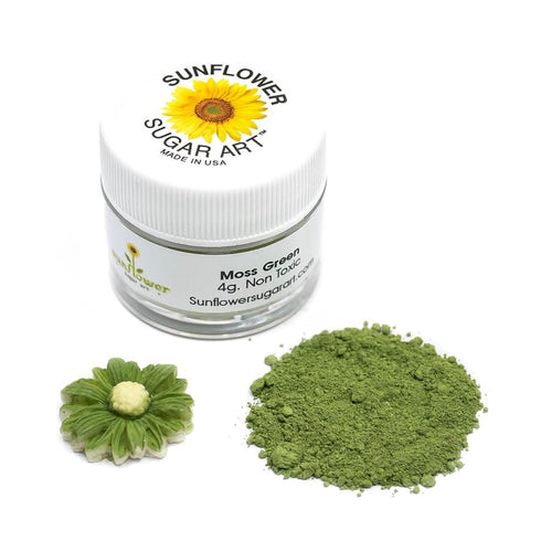 4 Sunflower Sugar Art Moss Green Petal Dust Food Color - Premium Gray Matte Powder Cake Accessories for Cake