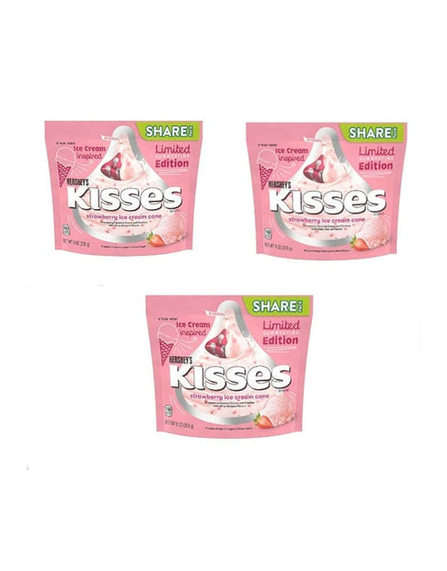 Hershey's Kisses Strawberry Ice Cream Cone Candy Share Bag Limited Summertime Edition