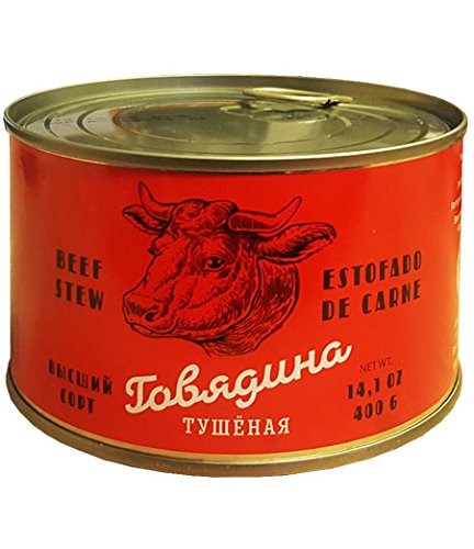 Slavos Beef Stew canned ( 14.1 Ounce / 400 Gram ) Tushonka. 100%