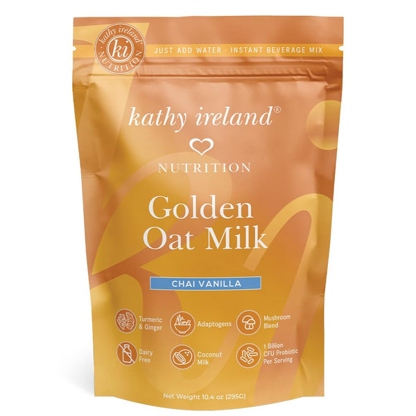 Kathy Ireland Nutrition Golden Oat Milk Instant Beverage Powder Mix, Plant-based, Chai