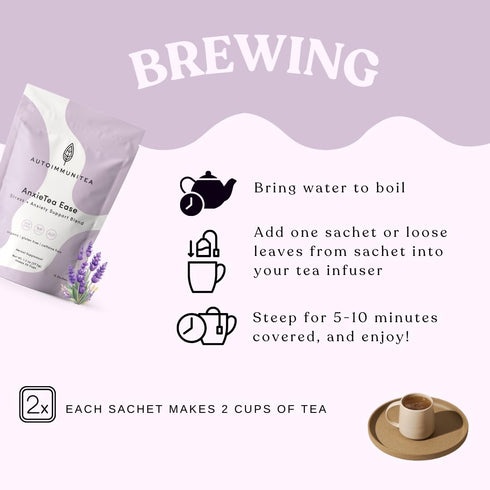 AutoimmuniTea AIP Stress Relief, Bedtime Blend for Restful Sleep, Calming Tea with Lavender, Tulsi, Passion Flower - 15