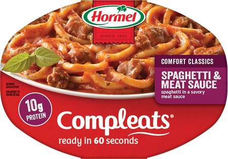 Hormel Microwavable Compleats Spaghetti with Meat Sauce 10 oz (Pack of 6)