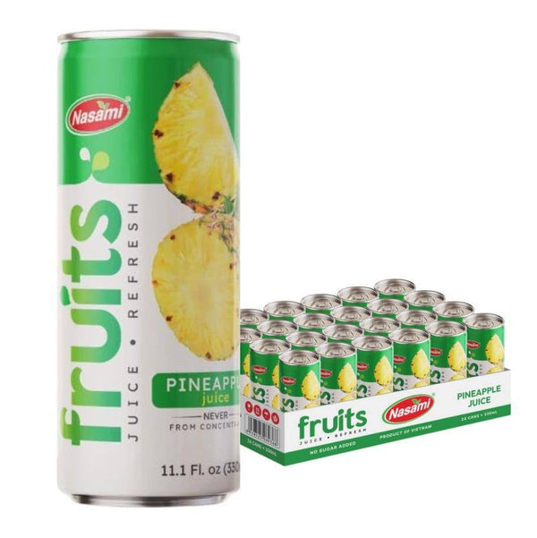 NASAMI 100% Pineapple Juice Not From Concentrate, No Sugar Added, Natural Tropical Fruit